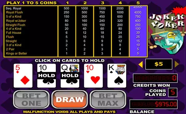 joker poker screenshot