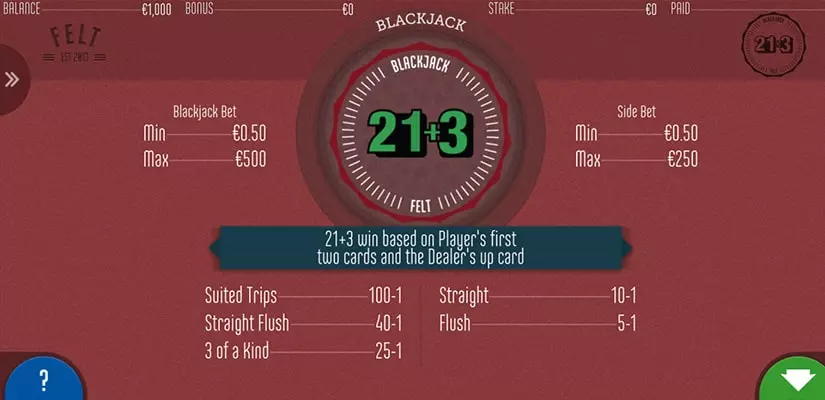 21+3 Blackjack