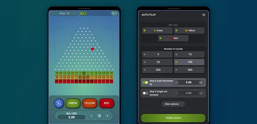 Plinko features