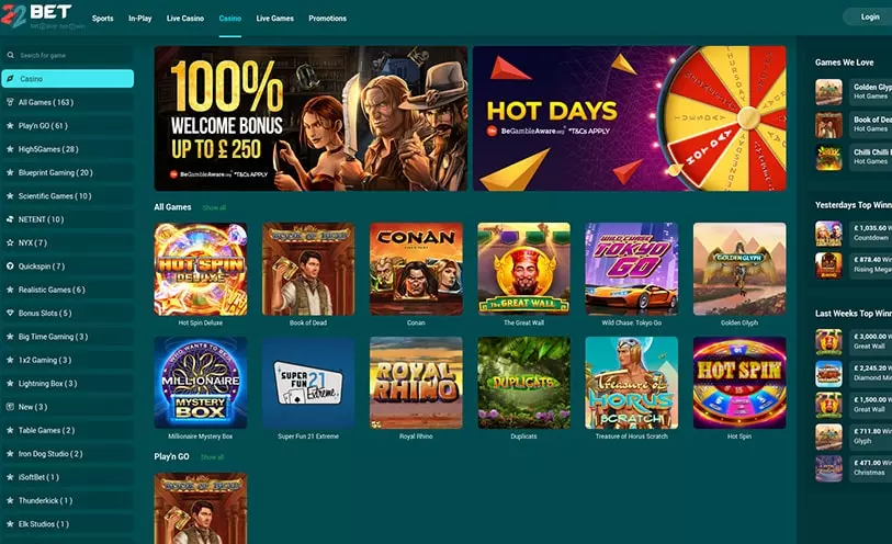 22Bet Casino Review - Bonuses, Software and Games