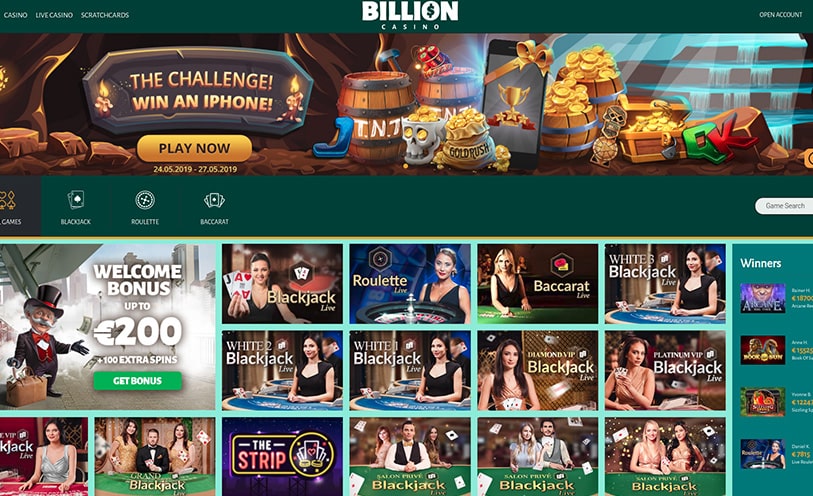 регистрация в BILLION Casino