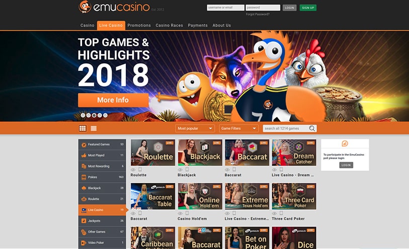 Emu Casino Review And Bonuses