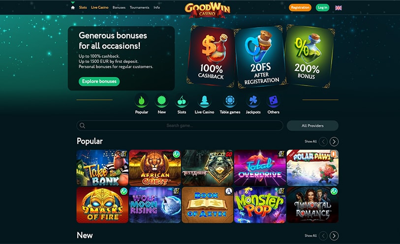 мобильная версия GoodWin Casino 2022
