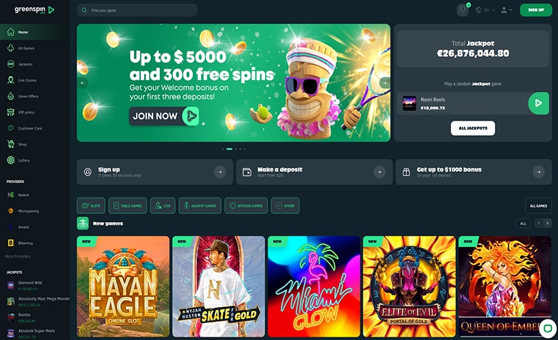 green spin casino слоты